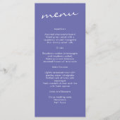 Elegant Periwinkle Blue Calligraphy Wedding Menükarte (Vorderseite)