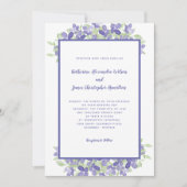 Elegant Periwinkle Blue Floral Watercolor Wedding Einladung (Vorderseite)