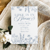 Elegant Periwinkle Blue Wildblume Brautparty Einladung