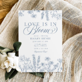 Elegant Periwinkle Blue Wildblume Brautparty Einladung