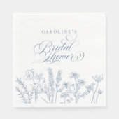 Elegant Periwinkle Blue Wildblume Brautparty Serviette (Vorderseite)