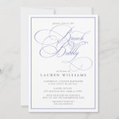 Elegant Periwinkle Calligraphy Brunch & Bubbly Einladung (Vorderseite)