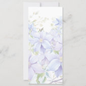 Elegant Periwinkle Clematis Hochzeitsprogramm (Rückseite)