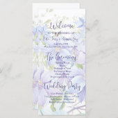 Elegant Periwinkle Clematis Hochzeitsprogramm (Vorne/Hinten)