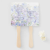 Elegant Periwinkle Clematis Hochzeitsprogramm Fächer (Vorne und Hinten)