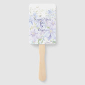 Elegant Periwinkle Clematis Hochzeitsprogramm Fächer (Rückseite)