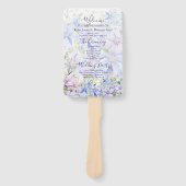 Elegant Periwinkle Clematis Hochzeitsprogramm Fächer (Vorderseite)
