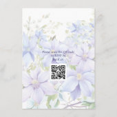 Elegant Periwinkle Clematis QR Code Wedding Begleitkarte (Rückseite)