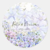 Elegant Periwinkle Clematis Runder Aufkleber (Vorderseite)