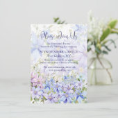Elegant Periwinkle Clematis Wedding Begleitkarte (Stehend Vorderseite)