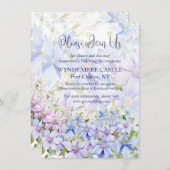 Elegant Periwinkle Clematis Wedding Begleitkarte (Vorne/Hinten)
