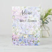 Elegant Periwinkle Clematis Wedding Hinweiskarte (Stehend Vorderseite)