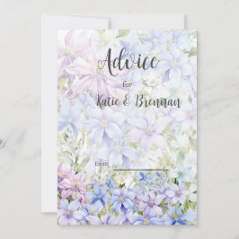 Elegant Periwinkle Clematis Wedding Hinweiskarte
