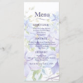 Elegant Periwinkle Clematis Wedding Menu Menükarte (Vorderseite)