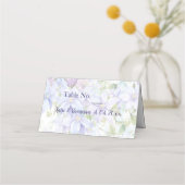 Elegant Periwinkle Clematis Wedding Platzkarte (Rückseite)