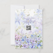 Elegant Periwinkle Clematis Wedding RSVP Karte (Rückseite)