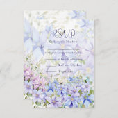Elegant Periwinkle Clematis Wedding RSVP Karte (Vorne/Hinten)