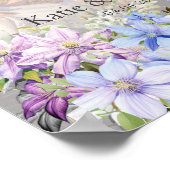 Elegant Periwinkle Clematis Wedding Welcome Foto Poster (Ecke)