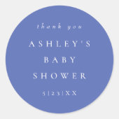Elegant Periwinkle Coordinate Baby Shower Runder Aufkleber (Vorderseite)