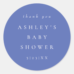 Elegant Periwinkle Coordinate Baby Shower Runder Aufkleber