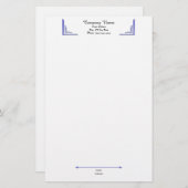 Elegant Periwinkle Corner Professional Stationery Briefpapier (Vorne/Hinten)