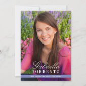 Elegant Periwinkle Custom Foto Graduation Party Einladung (Vorderseite)