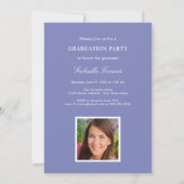 Elegant Periwinkle Custom Foto Graduation Party Einladung (Rückseite)