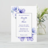 Elegant Periwinkle: Einladung zur Hochzeit (Stehend Vorderseite)