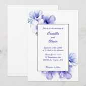 Elegant Periwinkle: Einladung zur Hochzeit (Vorne/Hinten)