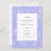 Elegant Periwinkle Floral Handmade Modern Wedding Einladung (Vorderseite)