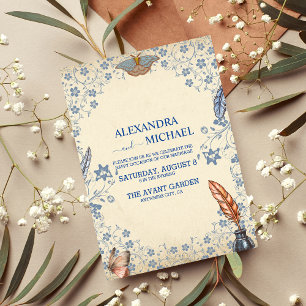 Elegant Periwinkle Floral Wedding Einladung
