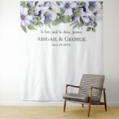 Elegant Periwinkle Foto Hintergrund Hochzeit Wandteppich (Beispiel)