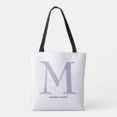 Elegant Periwinkle Monogram Name Tasche (Rückseite)
