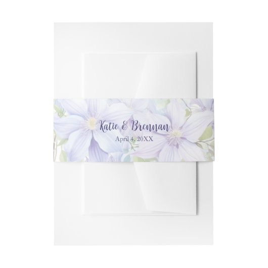 Elegant Periwinkle Wedding Einladungsbanderole (Vorderseite Beispiel)