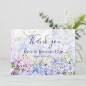 Elegant Periwinkle Wedding Vielen Dank Dankeskarte (Stehend Vorderseite)