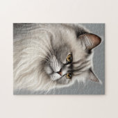 Elegant Persian Cat Illustration Puzzle (Horizontal)