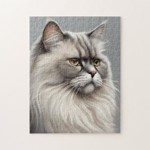 Elegant Persian Cat Illustration Puzzle