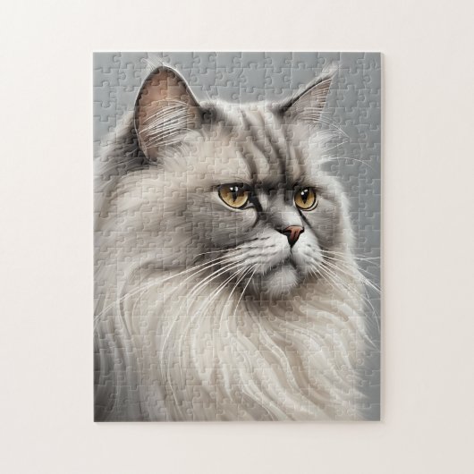 Elegant Persian Cat Illustration Puzzle (Vertikal)