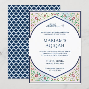 Elegant Persisches Mosaik Art Islamische Aqiqah Einladung