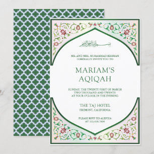 Elegant Persisches Mosaik Art Islamische Aqiqah Einladung