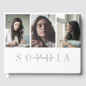 Elegant Personal 3 Foto Bat Mitzvah Gästebuch (Vorderseite)