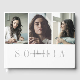 Elegant Personal 3 Foto Bat Mitzvah Gästebuch