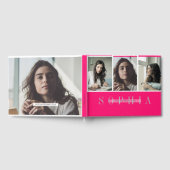 Elegant Personal 3 Foto Bat Mitzvah Pink Gästebuch (Voll)