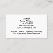 Elegant Personal Concierge Visitenkarte (Rückseite)