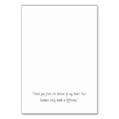 Elegant Personal Dankeschön Card Tischnummer (Rückseite)