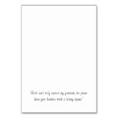 Elegant Personal Dankeschön Card Tischnummer (Rückseite)