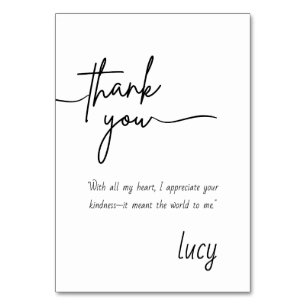 Elegant Personal Dankeschön Card Tischnummer