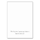Elegant Personal Dankeschön Card Tischnummer (Rückseite)