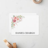 Elegant Personal Stationery Set Custom Name Mitteilungskarte (Vorderseite/Rückseite Beispiel)