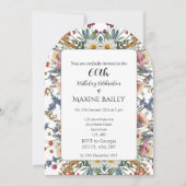 Elegant Personalised Floral Arch 60th Birthday Einladung (Vorderseite)